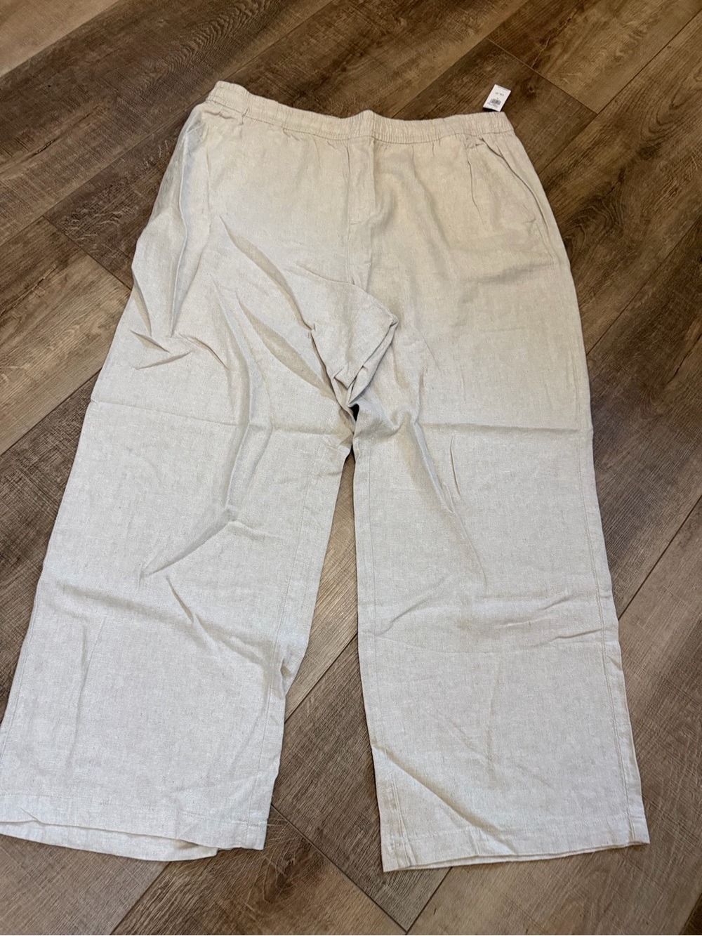 Women's gap linen Casual Elastic-Waist Light Beige Pants